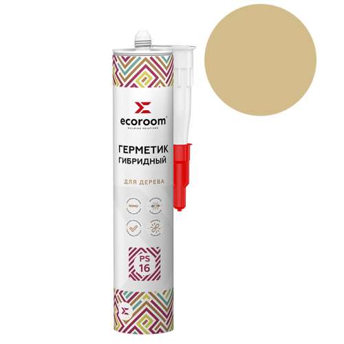 Гибридный герметик Ecoroom PS-16, 310 мл, сосна, STP-POLYMER, картридж